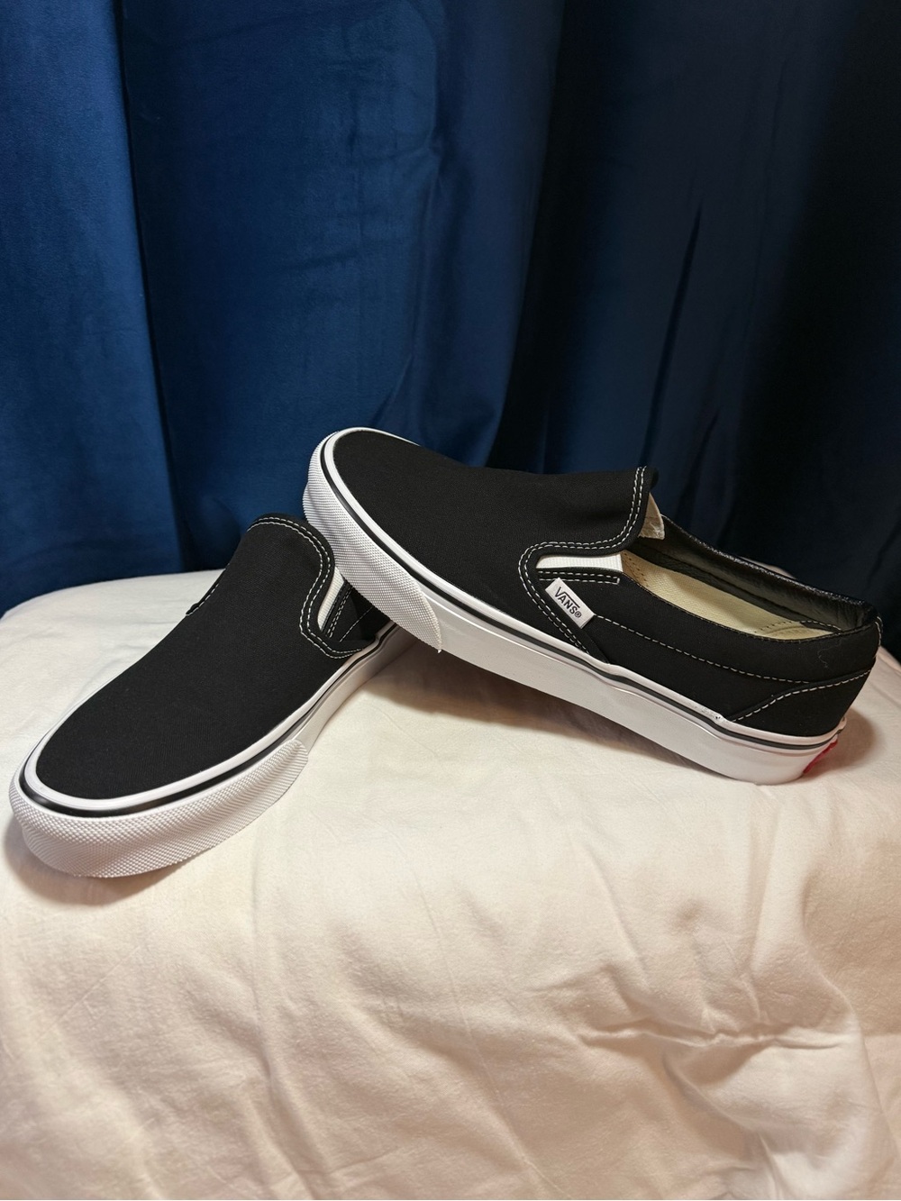 Vans Classic Slip-On Black Canvas Sneakers NWOT